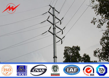 Cina 12m Q345 Bitumen Electrical Power Pole , Polygonal Steel Transmission Pole pemasok